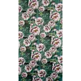 Zasłona zielono, różowa ze wzorem kwiatowym z welwetu 140x270 cm taśma /szelki - PALMERA