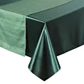 Komplet obrus + bieżnik butelkowozielony, zielony 140x300 cm o satynowym połysku - GLAMO