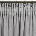 Zasłona srebrna z dodatkiem lnu i efektem deszczyku 140x300 cm taśma - JUDYTA