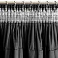 Zasłona welwetowa czarna zdobiona falbanami 140x270 cm taśma - AURA