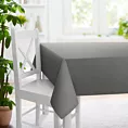 Obrus szyty szary z gładkiej zaciemniającej tkaniny typu dimout