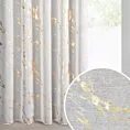 Firana biała, szampańska zdobiona nadrukiem marmurku 140x270 cm taśma - MOLLY1