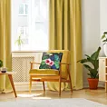 Zasłona szyta na flexach ENYA żółta z miękkiej półmatowej tkaniny welwetowej