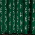 Zasłona szyta na taśmie 5 cm zielona z tkaniny welwetowej z geometrycznym błyszczącym nadrukiem