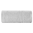 Ręcznik do rąk 30x50 cm bawełniany kolor srebrny zdobiony bordiurą z błyszczącym wzorem 500 g/m2 KARIN