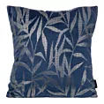 Poszewka na poduszkę 45x45 cm welwetowa kolor granatowy ze złocistym nadrukiem liści BLINK 22
