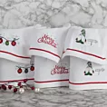 Ręcznik do rąk świąteczny 30x50 cm bawełniany kolor biały,czerwony zdobiona świątecznym haftem 450 g/m2 GERDA