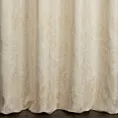 Zasłona szyta na taśmie 5 cm kremowo złota z miękkiej tkaniny w ornamentowy wzór