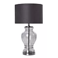 Lampa stołowa czarna MATEO z podstawą z dymionego szkła