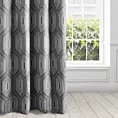 Zasłona grafitowo, biała z białym geometrycznym wzorem zaciemniająca 140x250 cm przelotka - DIADEM