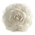 Okrągła poszewka o średnicy 40 cm kremowa z ozdobnym kwiatem 3D FLORES 6 - kolekcja AMAROSA