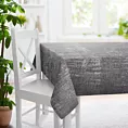 Obrus szyty srebrny z miękkiej tkaniny welwetowej z efektem kreszowania