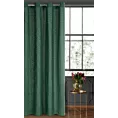 Zasłona welwetowa ciemnozielona we wzór geometryczny 140x250 przelotka - INGA - Pierre Cardin