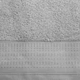 Ręcznik kąpielowy 50x90 cm bawełniany kolor srebrny z żakardową bordiurą z drobnymi punkcikami 480 g/m2 STELLA