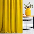 Zasłona szyta na flexach ENYA żółta z miękkiej półmatowej tkaniny welwetowej