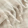 Koc 130x170 cm beżowo, kremowy z efektem ombre i frędzlami MOHER