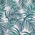 Pościel 220x200 cm z mikrowłókna kolor turkusowy, biały z nadrukiem egzotycznych liści PALMS Design 91