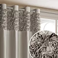 Zasłona beżowa z welwetu zdobiona aplikacją 3D róż 140x250 cm przelotka - ROSES Eva Minge