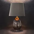 Lampa stołowa nocna grafitowa MAYA z podstawą z dymionego szkła
