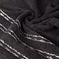 Ręcznik kąpielowy 50x90 cm bawełniany kolor czarny z ozdobną żakardową bordiurą z marszczeniem 480 g/m2 JONAS