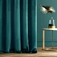 Zasłona ciemnoturkusowa z ekskluzywnego aksamitnego welwetu 290 g/m2 140x250 cm 10 szt. przelotek - VILLA