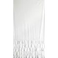 Zasłona welwetowa biała zdobiona falbanami i lśniącymi akcentami 140x250 cm przelotka - CARLI