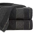 Ręcznik kąpielowy 70x140 cm bawełniany kolor czarny z ozdobną bordiurą 500 g/m2 NESSY