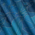 LIMITED COLLECTION Zasłona LOTOS 2 z miękkiego welwetu z motywem liści lotosu HARMONIA TURKUSU