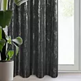 Zasłona czarno, srebrzysta zdobiona błyszczącym nadrukiem 140x250 cm przelotka - LIBI