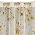 Zasłona beżowo, żółta z nadrukiem kwiatów z etaminy 140x250 cm przelotka - AVA
