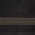 Ręcznik kąpielowy 50x90 cm bawełniany kolor czarny zdobiony paseczkami przeszywanymi błyszczącą nicią 500 g/m2 LILA