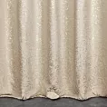 Zasłona szyta na taśmie 5 cm ciemnokremowo złocista z połyskującej tkaniny zdobionej eleganckim wzorem Pierre Cardin