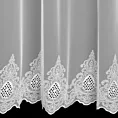 Firana szyta na taśmie 5 cm NOAH biała z delikatnego tiulu haftowanego we wzór ornamentowy z ażurem