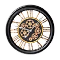 Dekoracyjny zegar ścienny w stylu vintage z ruchomymi kołami zębatymi