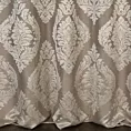 Zasłona szyta na taśmie 5 cm beżowa miękka z dodatkiem bawełny z wzorem ornamentowym