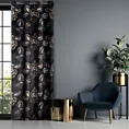 Zasłona czarno, popielata z tkaniny welwetowej 140x250 cm przelotka - PEONIA 2 - Limited Collection
