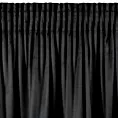 Zasłona welwetowa czarna zdobiona falbanami 140x250 cm taśma - DANI