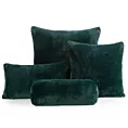 Poszewka na poduszkę 30x50 cm ciemnozielona z miękkiej futrzanej tkaniny NINA