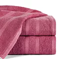 Ręcznik kąpielowy 100x150 cm bawełniany kolor ciemnoróżowy z ozdobną bordiurą 500 g/m2 MILO