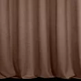Zasłona szyta na taśmie 5 cm brązowa z miękkiej tkaniny o welurowej strukturze