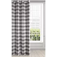 Zasłona szaro, biała w kratkę 140x250 cm przelotka - KELLI
