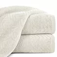 Ręcznik kąpielowy 50x90 cm bawełniany kolor kremowy o ryżowej strukturze z welwetową bordiurą 500 g/m2 LOREN