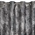 Zasłona welwetowa brązowo, szara zdobiona nadrukiem przecieranym 140x250 cm przelotka - ESTER