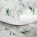 Pościel 220x200 cm bawełniana kolor biały, zielony z wzorem kwiatowym SPRING 28