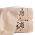 Ręcznik kąpielowy dziecięcy 50x90 cm bawełniany kolor jasnopomarańczowy z haftem misia 450 g/m2 BABY 65