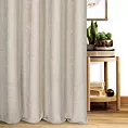 Zasłona szyta na taśmie 5 cm jasnobeżowa z miękkiej w dotyku tkaniny szenilowej