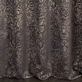 Zasłona szyta na flexach grafitowo złocista z połyskującej tkaniny zdobionej eleganckim wzorem Pierre Cardin
