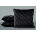 Poduszka 50 x 50 cm czarna pikowana we wzór karo z ozdobną wypustką na brzegach VELVET 28
