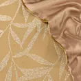 Bieżnik na stół miodowo, złoty 35x140 cm welwetowy BLINK 15 z delikatnymi gałązkami