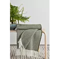 TERRA COLLECTION Koc MONTENEGRO z motywem jodełki zakończony frędzlami z tkaniny z przewagą bawełny